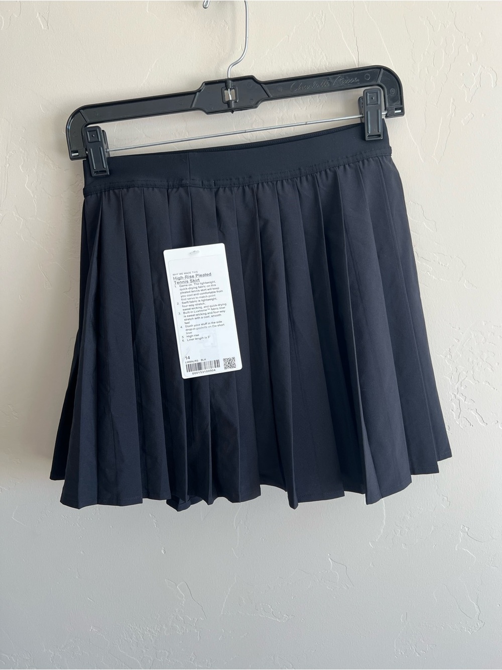 NWT lululemon High Rise Pleated Tennis Skirt Black Size 14